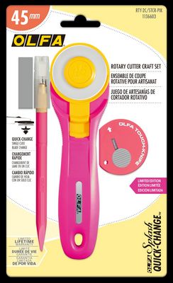 Olfa 45mm Pink Handle Quick Change Rotary Cutter
