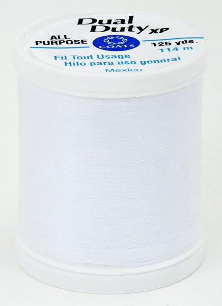 Coats and Clark XP Dual Duty Polyester Thread 125yd White #0100