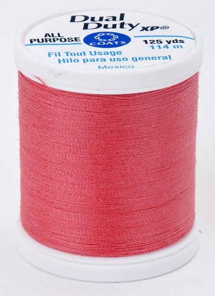 Coats and Clark XP Dual Duty Polyester Thread 125yd Bright Coral #9218