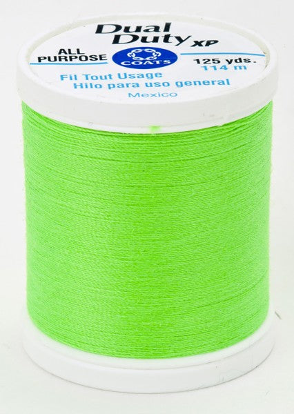 Coats and Clark XP Dual Duty Polyester Thread 125yd Neon Green #9265