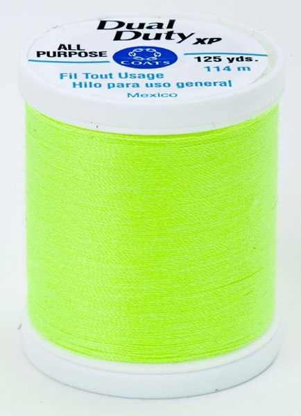 Coats and Clark XP Dual Duty Polyester Thread 125yd Neon Bright Yellow #9271