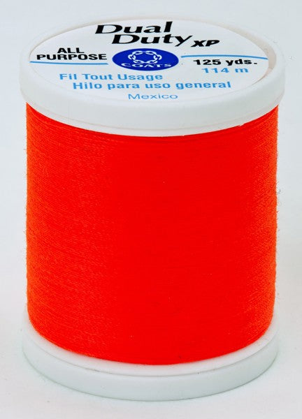 Coats and Clark XP Dual Duty Polyester Thread 125yd Neon Orange #9278