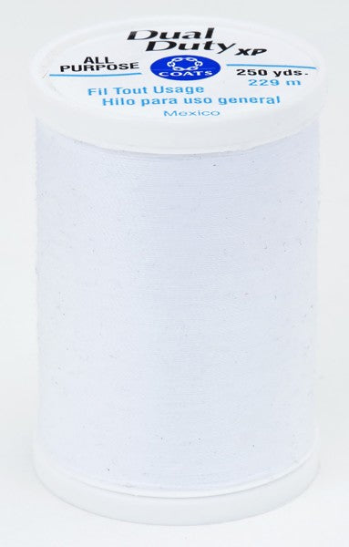 Coats and Clark XP Dual Duty Polyester Thread 250yd Artic White #0075