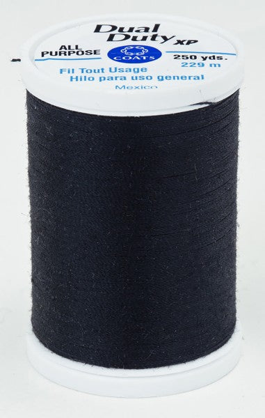 Coats and Clark XP Dual Duty Polyester Thread 250yd Black #0900