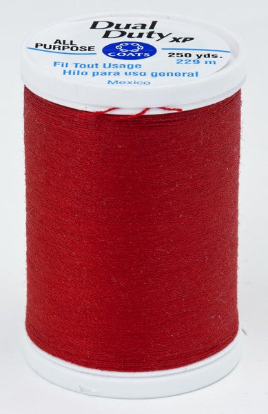 Coats and Clark XP Dual Duty Polyester Thread 250yd Red #2250