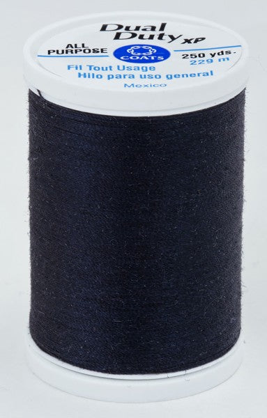 Coats and Clark XP Dual Duty Polyester Thread 250yd Blue Black #4980