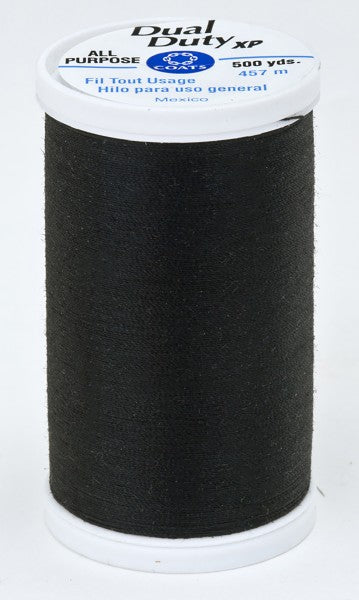 Coats and Clark XP Dual Duty Polyester Thread 500yd Black #0900