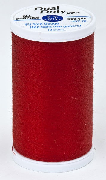 Coats and Clark XP Dual Duty Polyester Thread 500yd Red #2250