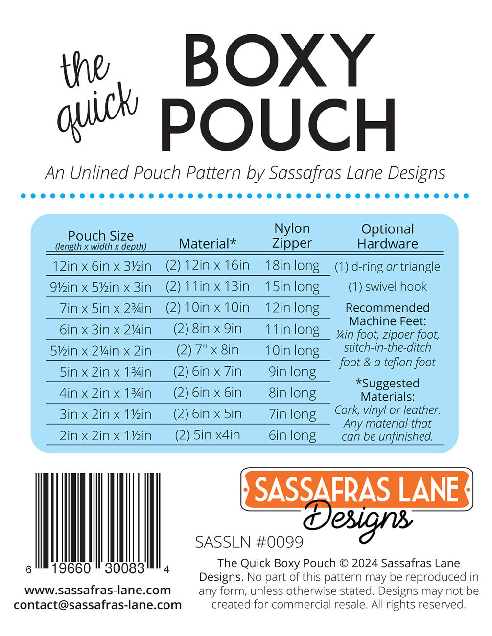 The Quick Boxy Pouch Hardware