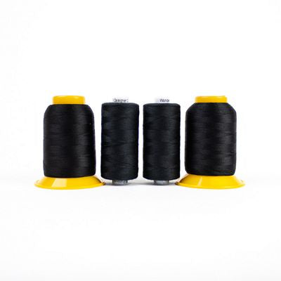 Wonderfil Serger Combo Pack in Black, four spools of SoftLoc and Designer thread
