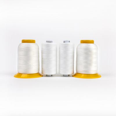 Wonderfil Serger Combo Pack in White, four spools of SoftLoc and Designer thread