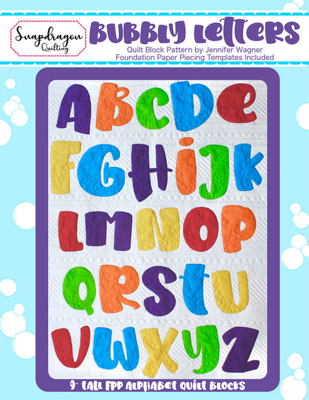 Bubbly Letters Quilt Block Pattern