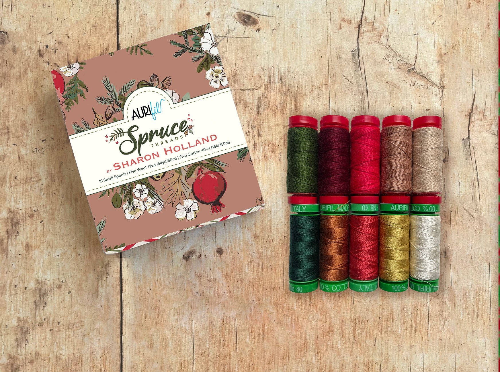 Spruce by Sharon Holland — Aurifil Thread Set, 10 Spools