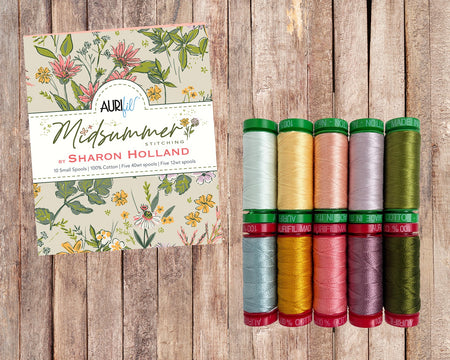 Midsummer Stitching by Sharon Holland — Aurifil Thread Set, 10 Spools