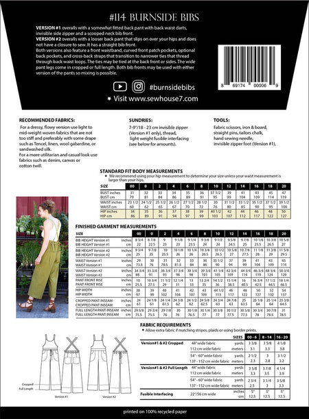 Burnside Bibs Sizes 00-20
