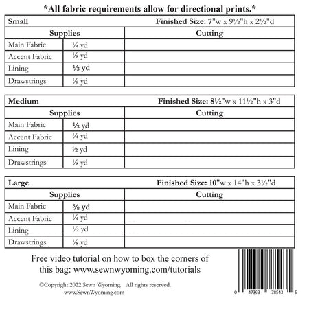 Easy Drawstring Bag Pattern