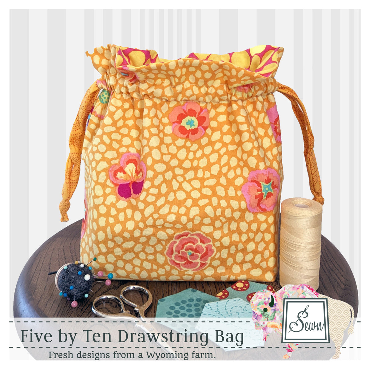 Five by Ten Drawstring Bag
