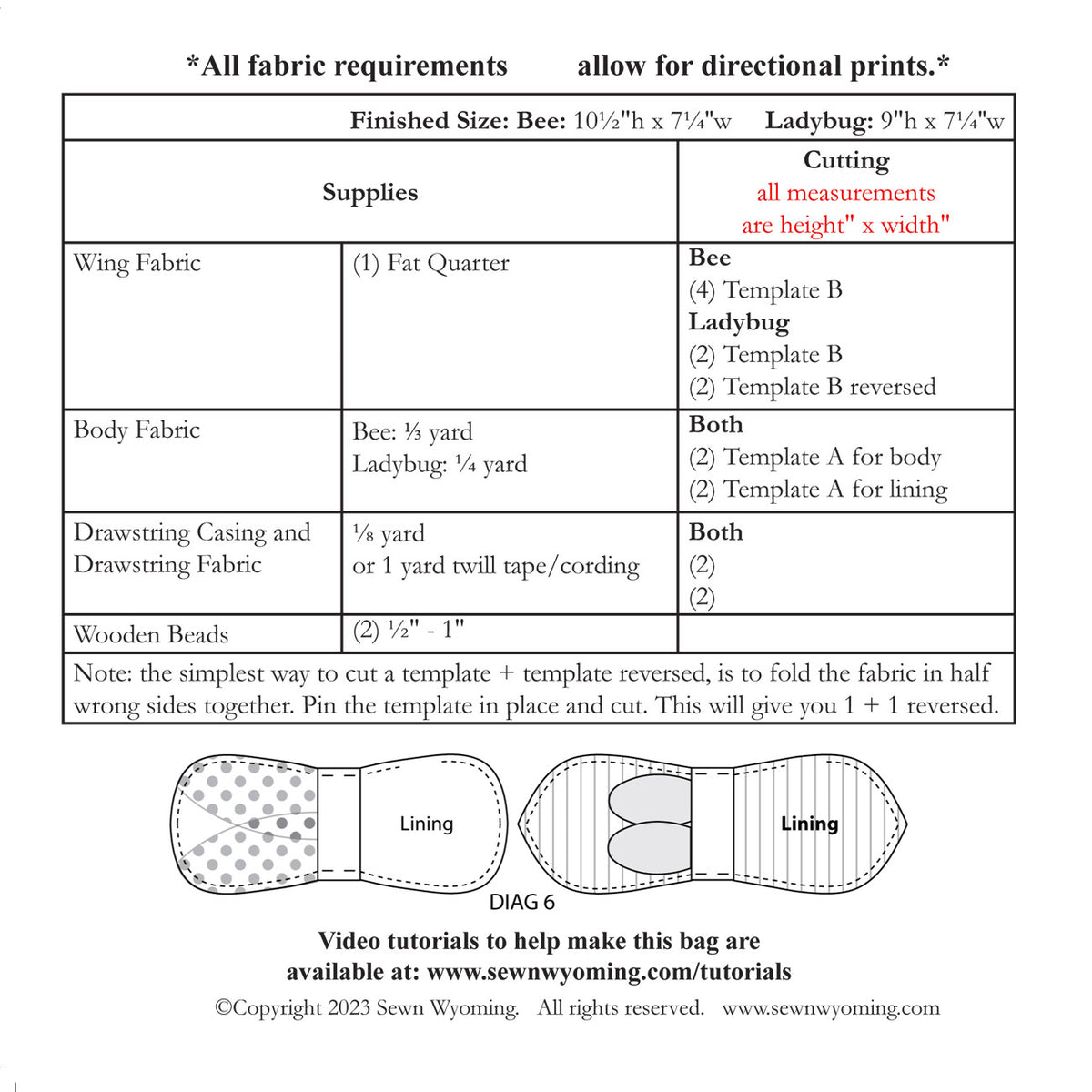 Buzzy Bags Pattern