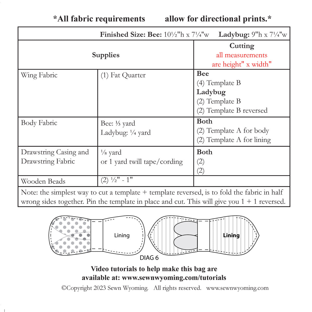 Buzzy Bags Pattern