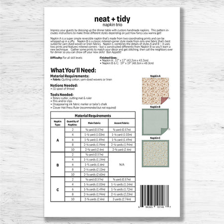 Neat + Tidy Napkin Trio Pattern