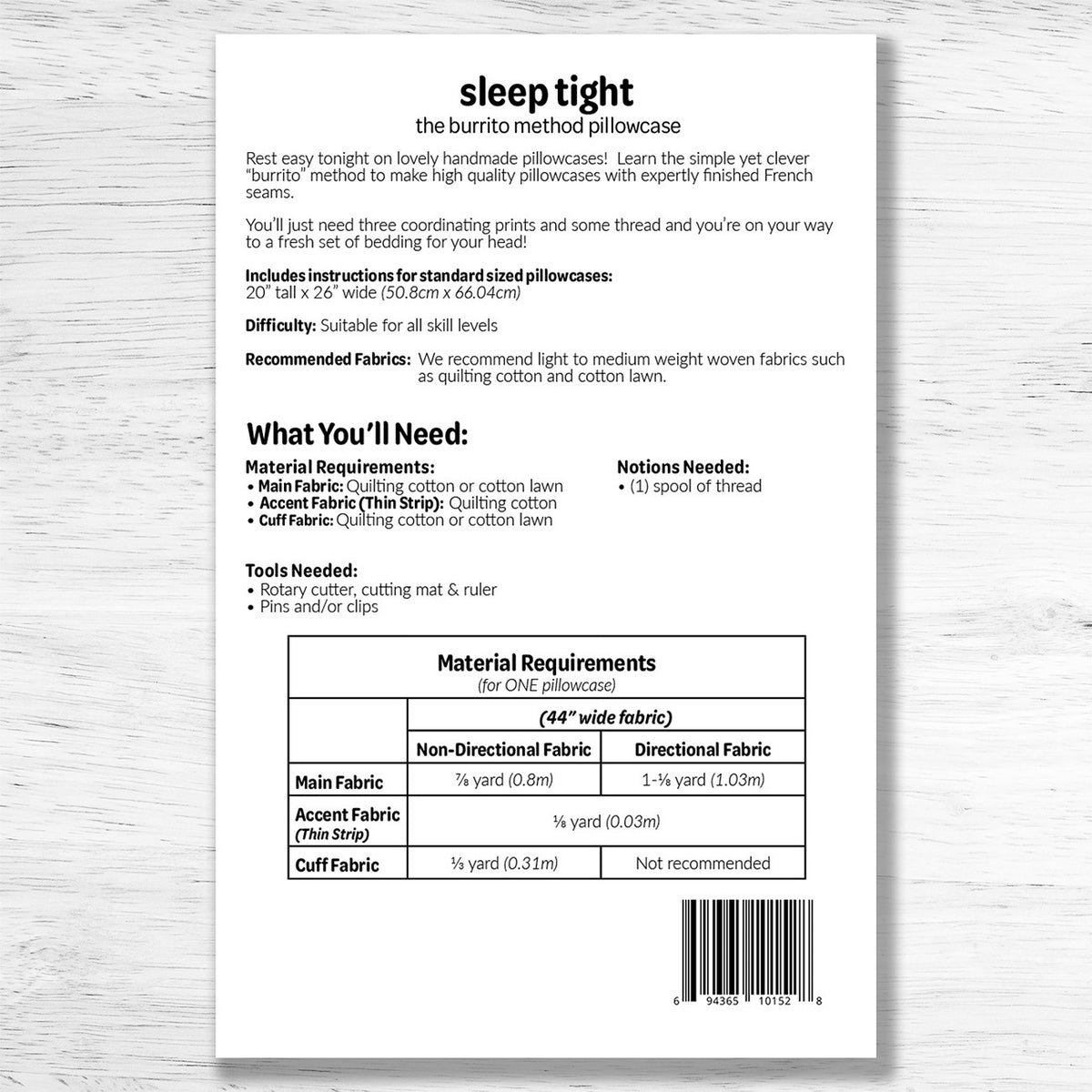 Sleep Tight Pillowcase Pattern