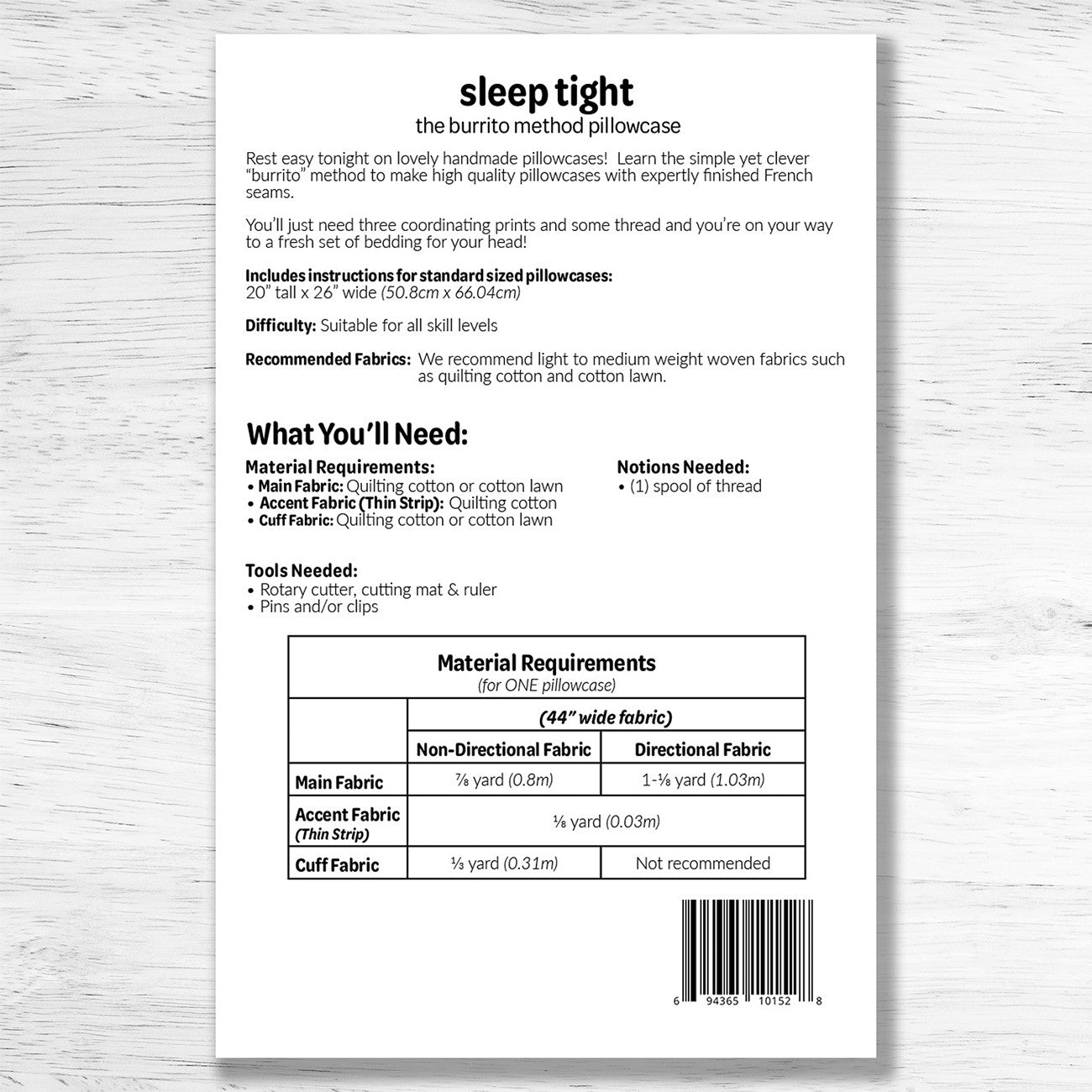 Sleep Tight Pillowcase Pattern