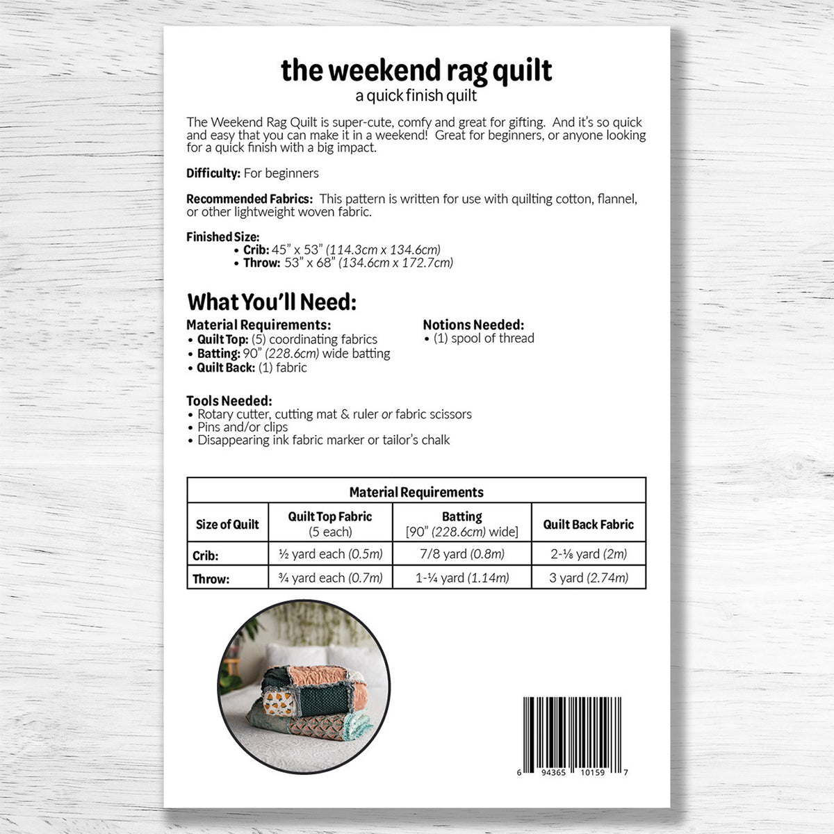 Weekend Rag Quilt Pattern