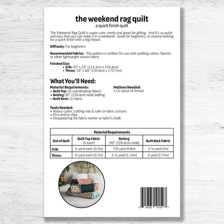 Weekend Rag Quilt Pattern