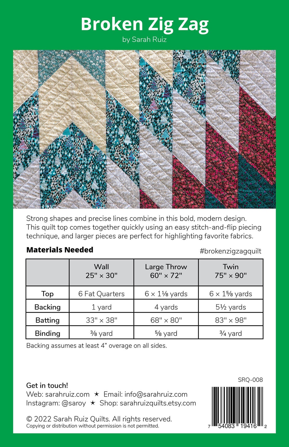 Broken Zig Zag Quilt Pattern
