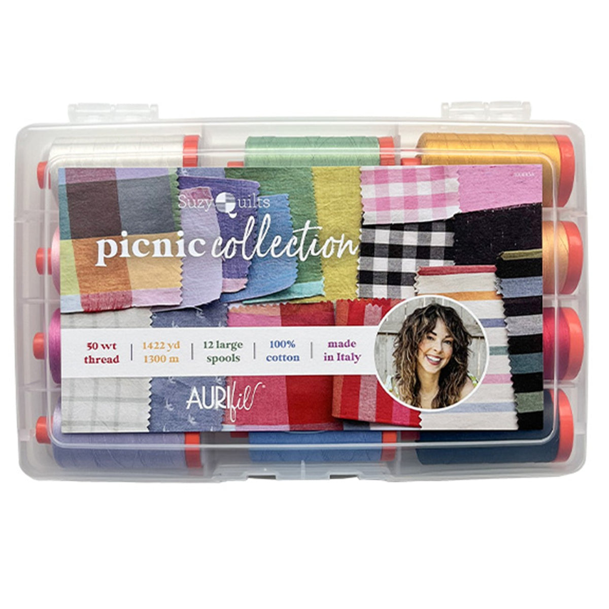 Picnic Collection by Suzy Williams — Aurifil 50wt Thread Set, 12 Spools