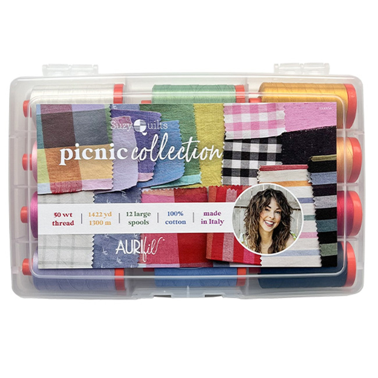 Picnic Collection by Suzy Williams — Aurifil 50wt Thread Set, 12 Spools