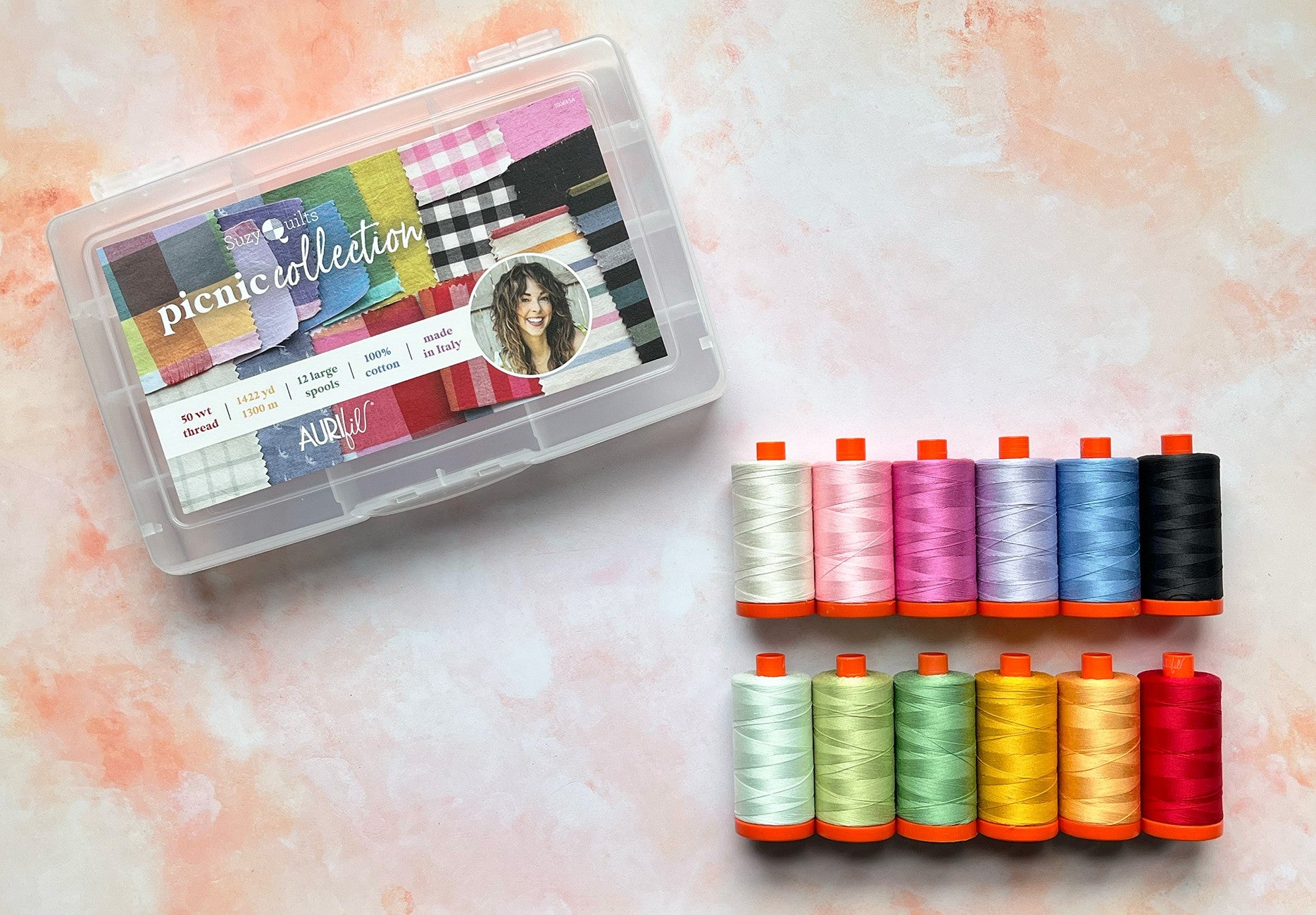 Picnic Collection by Suzy Williams — Aurifil 50wt Thread Set, 12 Spools