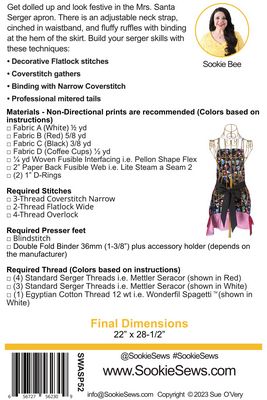 Mrs. Santa Apron Serger Pattern