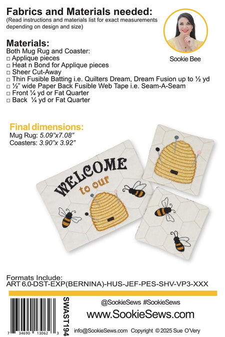 Welcome to our BeeHive Mug Rug & Coaster Set In-th