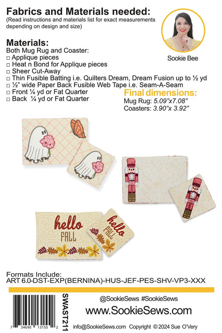 Fall Mug Rug & Coaster Set In-the-Hoop