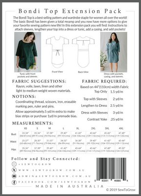 Bondi Top Extension Pack Pattern