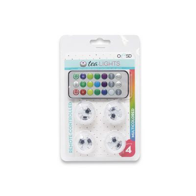 OESD Tealights Multi-Color with Remote 4 pk