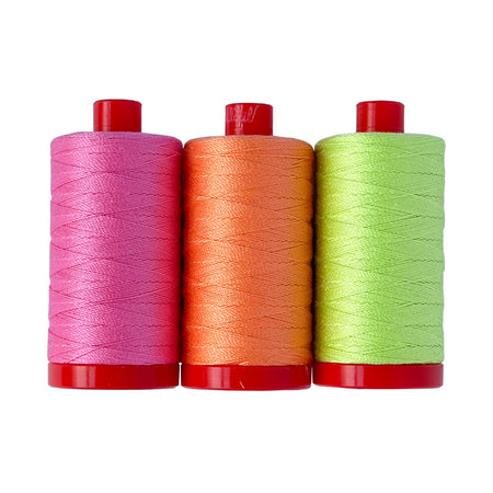 12wt Neon by Tula Pink — Aurifil 12wt Thread Set, 3 Spools