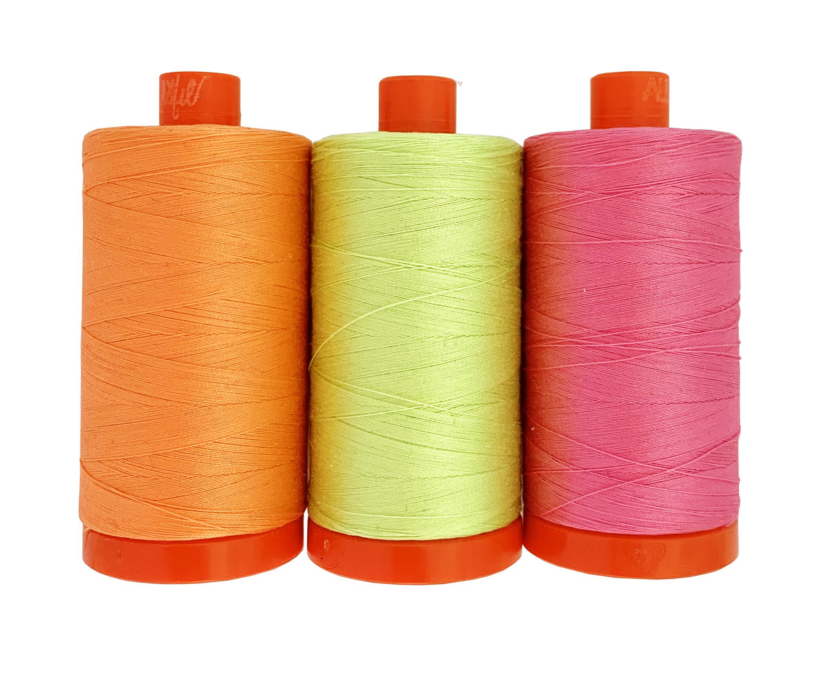 Neons & Neutrals by Tula Pink — Aurifil 50wt Thread Set, 3 Spools