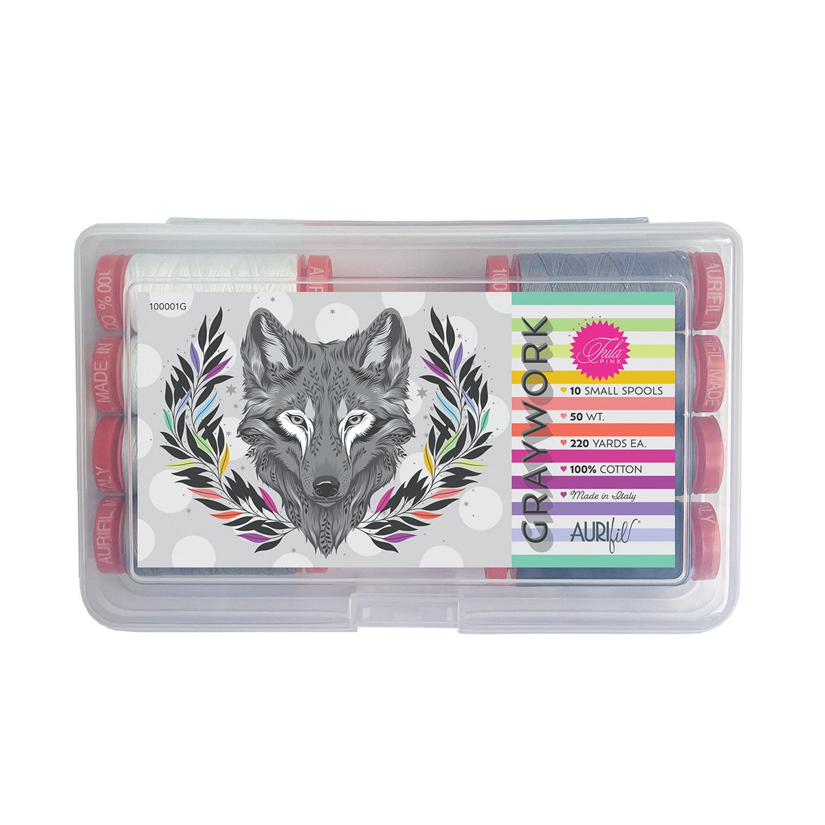 Graywork by Tula Pink — Aurifil 50wt Thread Set, 10 Spools