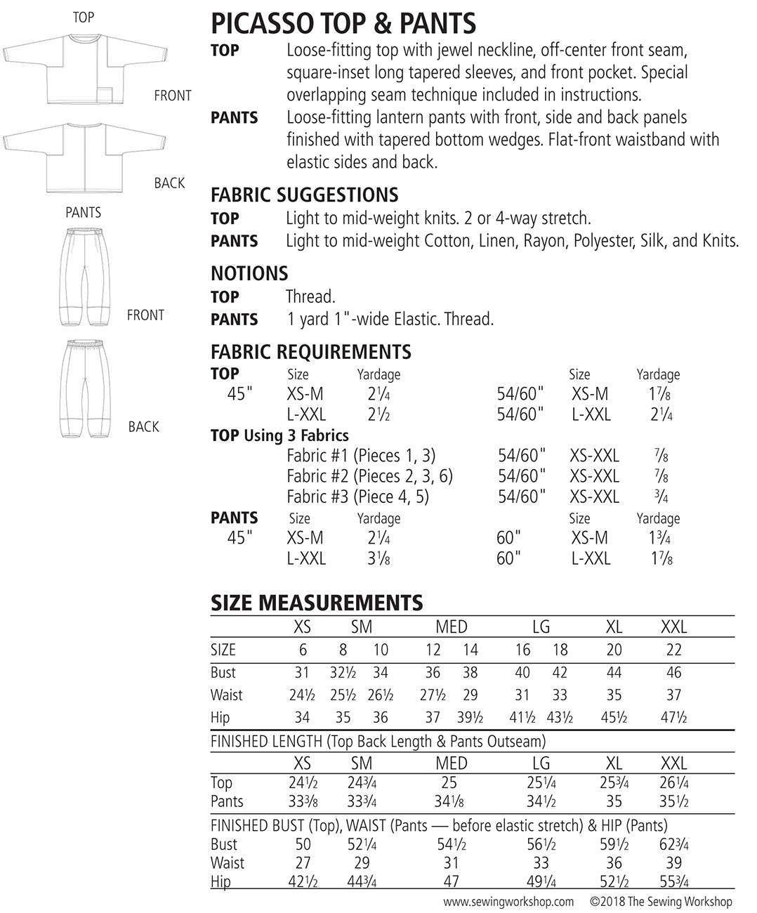 Picasso Top & Pants Pattern