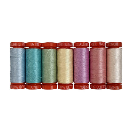 Hilos de Alegría by Vickeidy Plybon — Aurifil 50wt Thread Set, 7 Spools