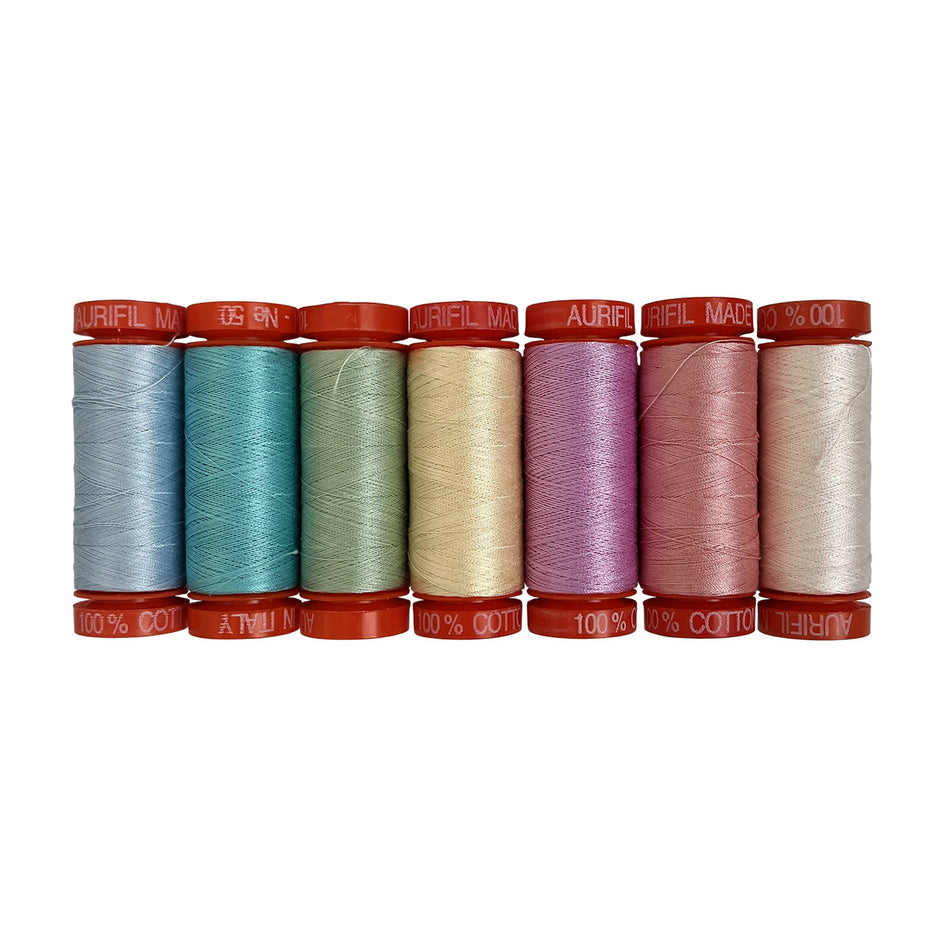 Hilos de Alegría by Vickeidy Plybon — Aurifil 50wt Thread Set, 7 Spools