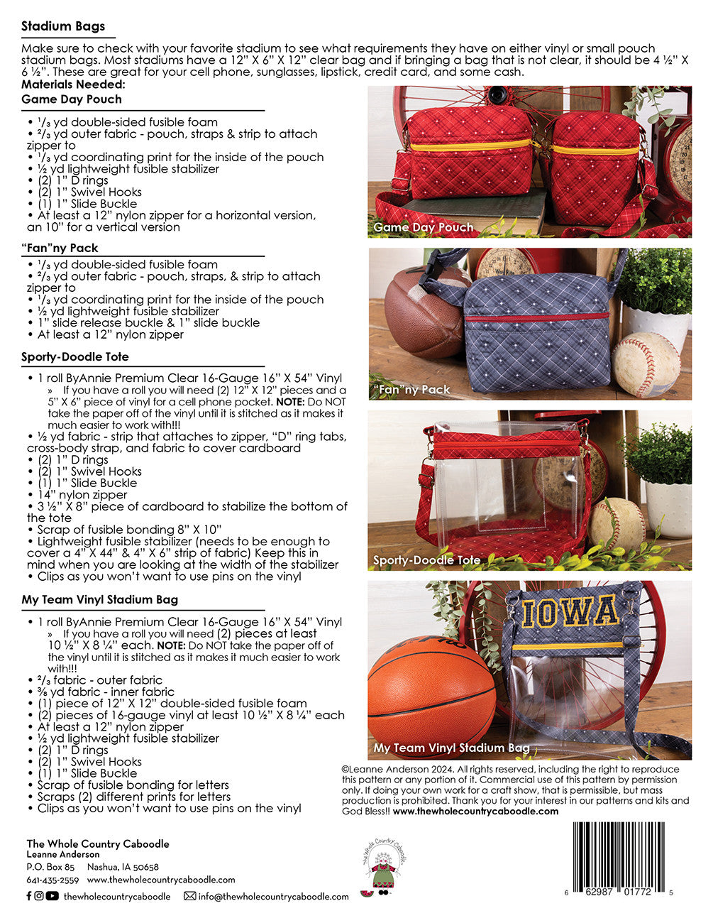 Stadium Bags Pattern