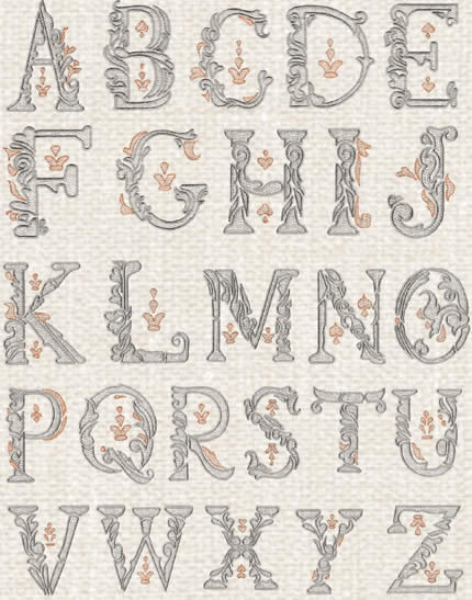 Antique Script Letters Floriani Signature Design Collection – Red Rock ...