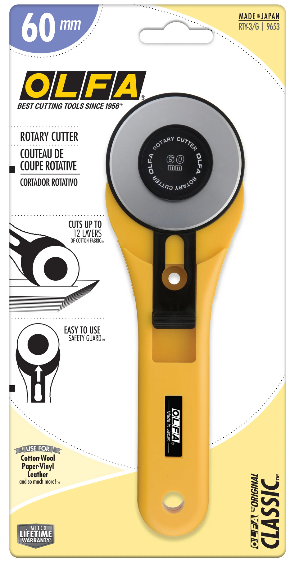 Olfa Straight Handle Rotary Cutter 60mm