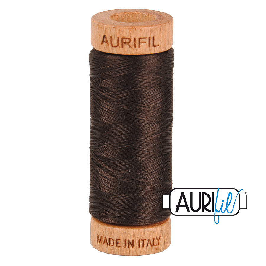 1130 Very Dark Bark  - Aurifil 80wt Thread 300yd/274m