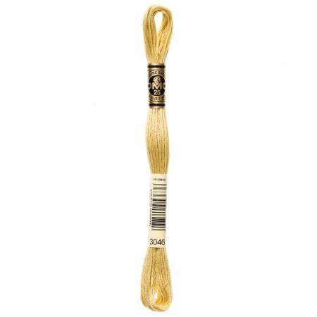 DMC 6 Strand Size 25 Floss #3046 Medium Yellow Beige