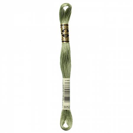 DMC 6 Strand Size 25 Floss #3052 Medium Green Gray