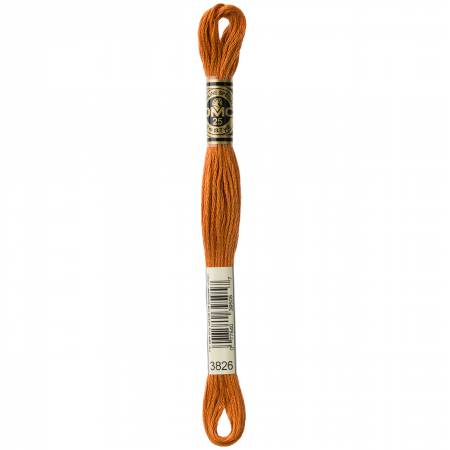 DMC 6 Strand Size 25 Floss #3826 Golden Brown